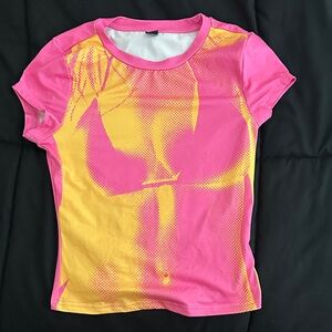 SHEIN Pink and Yellow Tee